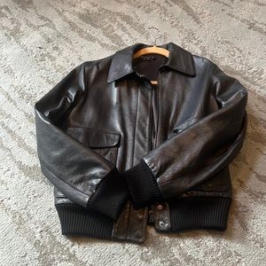 Theory leather bomber jacket